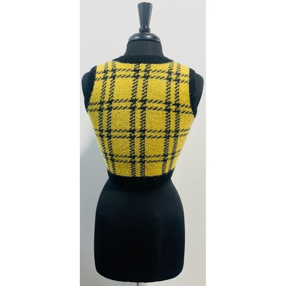 ALESSANDRA RICH Metallic Checked Knitted Vest - Picture 4 of 7